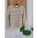Lisa LS | Stripe Brown/Offwhite