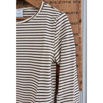 Lisa LS | Stripe Brown/Offwhite
