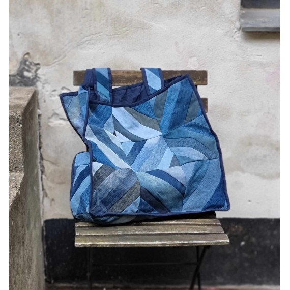 Vivian Patchwork Leftover Denim Bag