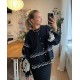 Mathilde Organic Cotton Top | Black With White Swam