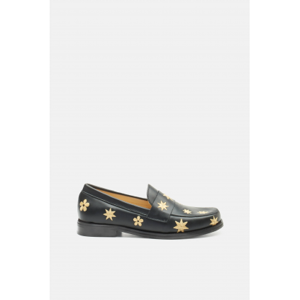 Luna Loafer | Black/Gold