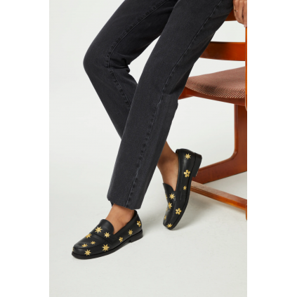 Luna Loafer | Black/Gold