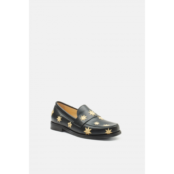 Luna Loafer | Black/Gold
