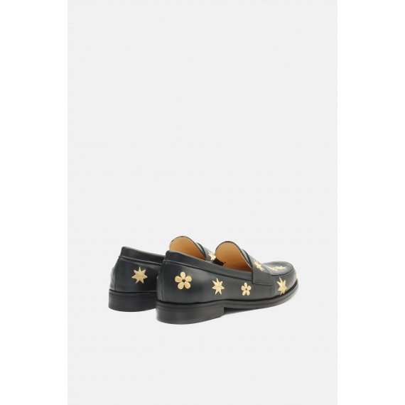 Luna Loafer | Black/Gold