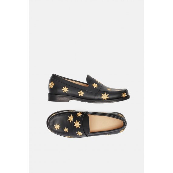 Luna Loafer | Black/Gold