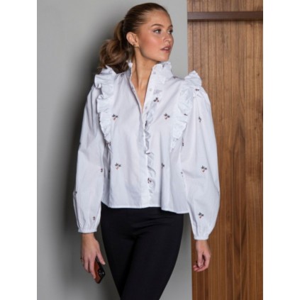 Maya Blouse | White Broderie