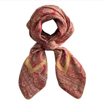 Signature Red Pattern Scarf
