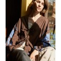 Martha Organic Cotton Top | Chestnut/Blue | Onesize