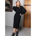 Helene Midi Knit Dress | Black