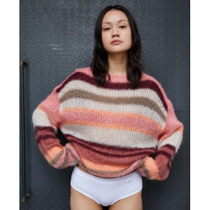 Adona Knit | Crem and Pink Strip