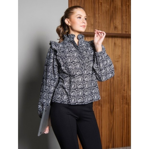 Maya Blouse | Blooming Black