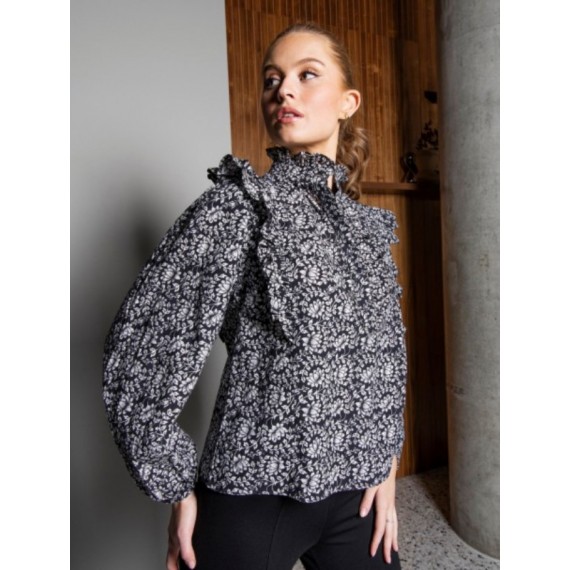 Maya Blouse | Blooming Black