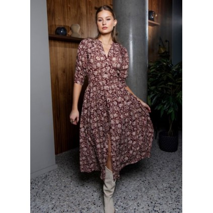 Fabienne Dress | Blooming Burgundy