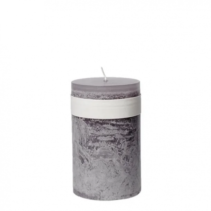 Timber Candle D8x15cm | Mauve Taupe