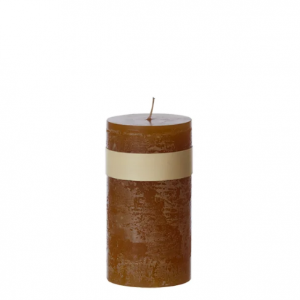 Timber Candle D8x15cm | Toffee Brown