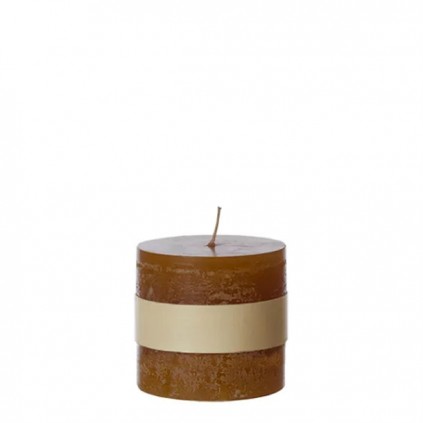 Timber Candle D8x7,5cm| Toffee Brown