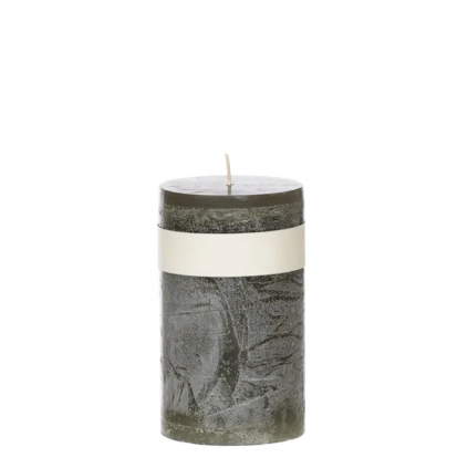 Timber Candle D8x15cm | Burnt Olive