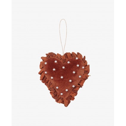 Velvet Heart Ornament | Brown