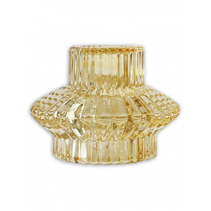 Spectacula Glass Candle Holder | Golden Haze