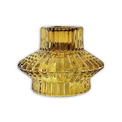 Spectacula Glass Candle Holder | Misted Yellow