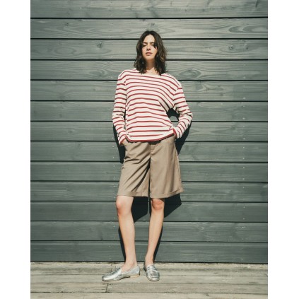 Claudia Sailor Blouse | Off White/Red Stripe