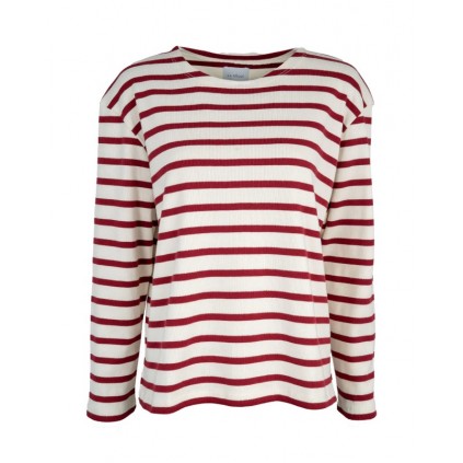 Claudia Sailor Blouse | Off White/Red Stripe