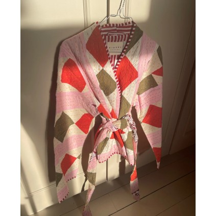 Neo Patchwork Blanket Jacket | Candy