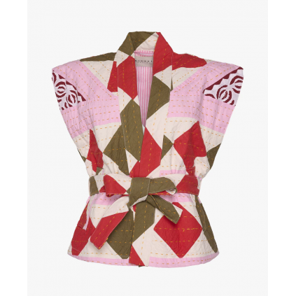 Aspen Patchwork Blanket Vest | Candy