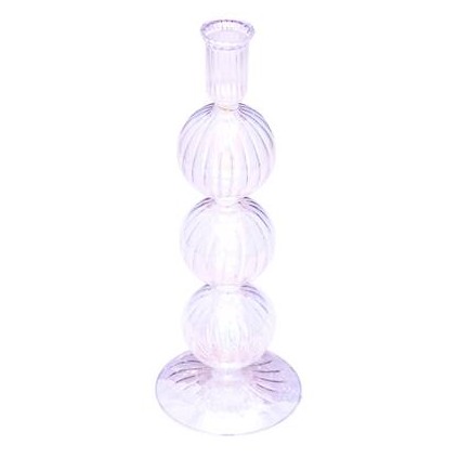 Candle Holder | 3 Bubbles Luster Transparent