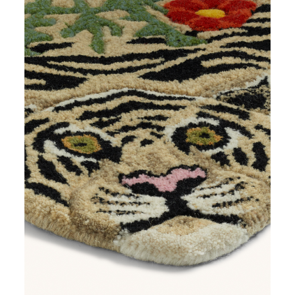 Floral White Tiger Rug | Small