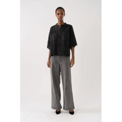 LouiseLL Blouse SS | Washed Black