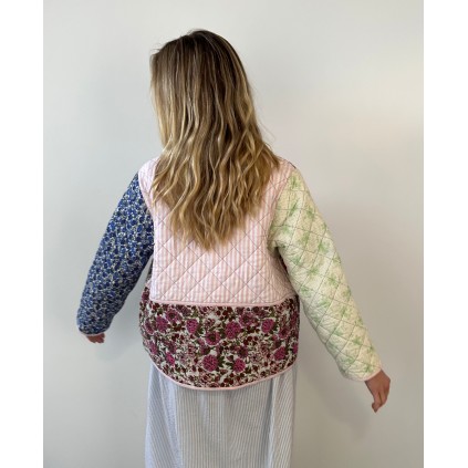 Adriane Quilted Cotton Jacket | Pistachio Flower
