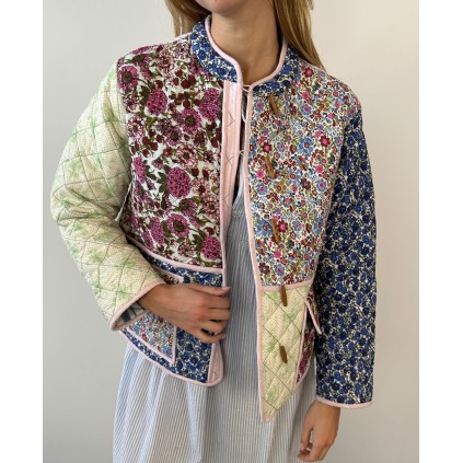 Adriane Quilted Cotton Jacket | Pistachio Flower