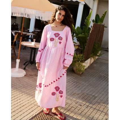 Wenke Dress | Pink Stripes
