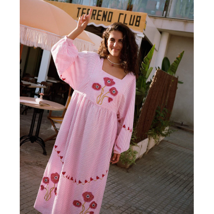 Wenke Dress | Pink Stripes