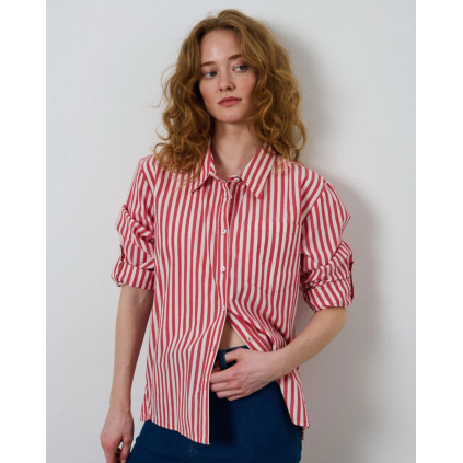 Pernille Shirt | Red/White Stripe