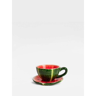 Watermelon cup and plate | green/red