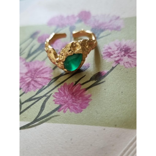 Ring Grønn Onyx | Gull