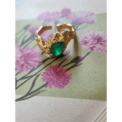 Ring Grønn Onyx | Gull