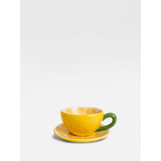Lemon cup and plate | Yellow