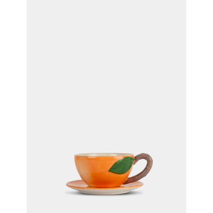 Peach Cup and Plate | Peach