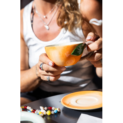 Peach Cup and Plate | Peach