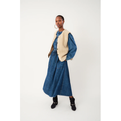 Akane Maxi Skirt | Washed Denim