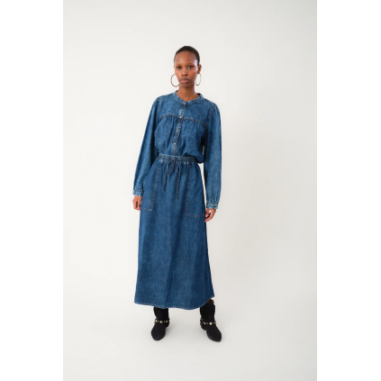 Akane Maxi Skirt | Washed Denim
