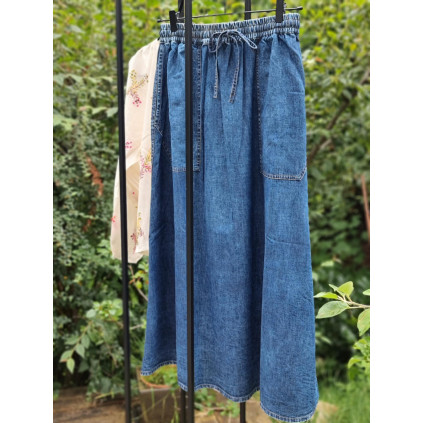 Akane Maxi Skirt | Washed Denim