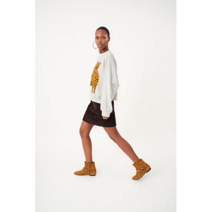 Sydney Leopard Sweatshirt | White