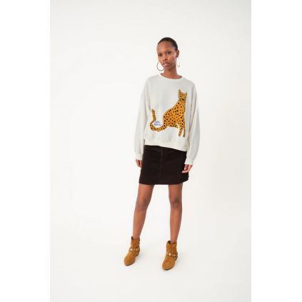 Sydney Leopard Sweatshirt | White