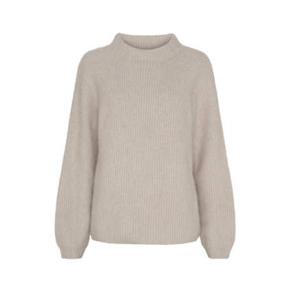 Cashmeregenser med vaskebjørnsgarn | Light Beige