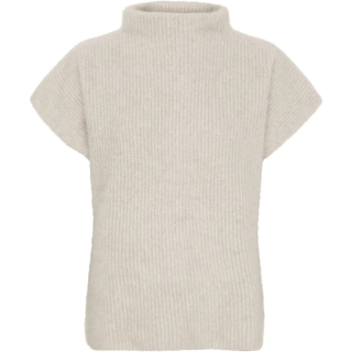Cashmerepullover med vaskebjørnsgarn | Light Beige