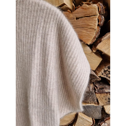 Cashmerepullover med vaskebjørnsgarn | Light Beige